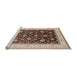 Sideview of Machine Washable Industrial Modern Dark Sienna Brown Rug, wshurb2022