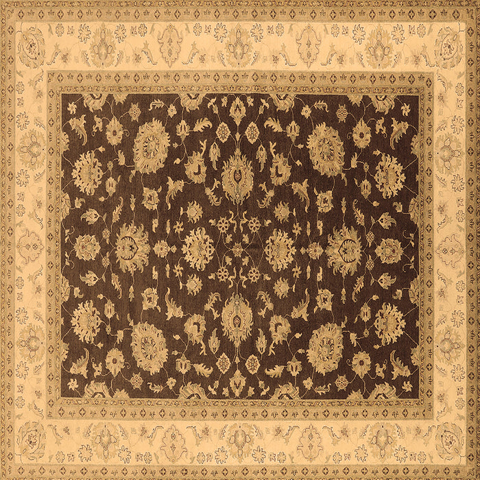 Square Machine Washable Oriental Brown Traditional Rug, wshurb2022brn