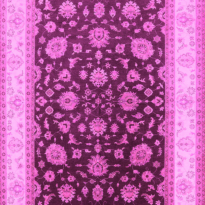 Machine Washable Oriental Pink Traditional Rug, wshurb2022pnk