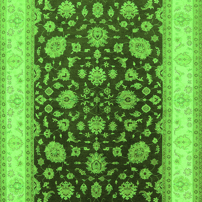 Machine Washable Oriental Green Traditional Area Rugs, wshurb2022grn