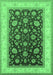 Machine Washable Oriental Emerald Green Traditional Area Rugs, wshurb2022emgrn