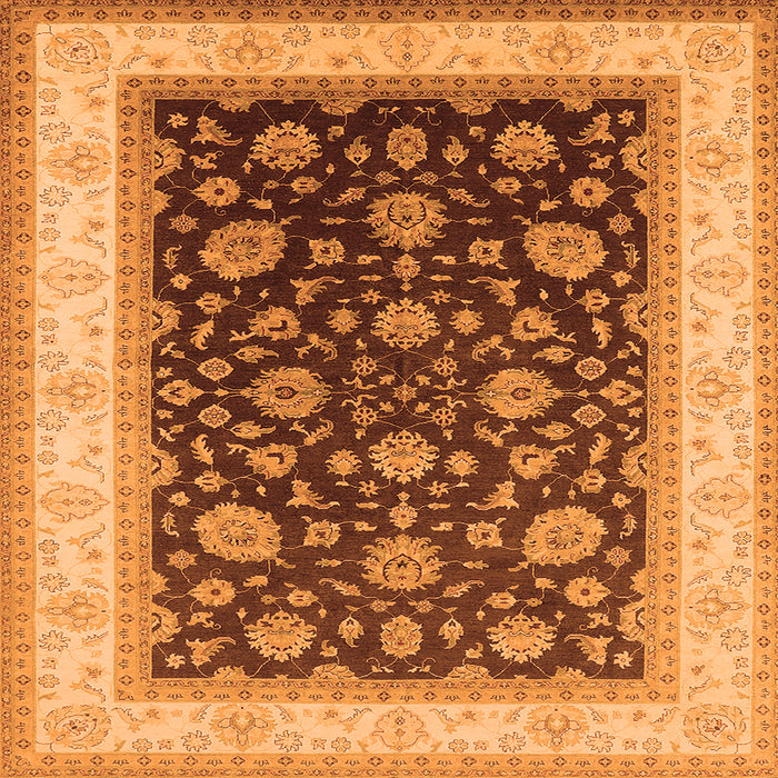 Square Oriental Orange Traditional Rug, urb2022org