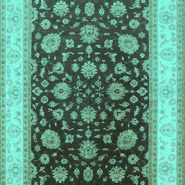 Machine Washable Oriental Turquoise Traditional Area Rugs, wshurb2022turq