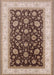 Mid-Century Modern Dark Sienna Brown Oriental Rug, urb2022