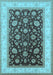 Machine Washable Oriental Light Blue Traditional Rug, wshurb2022lblu