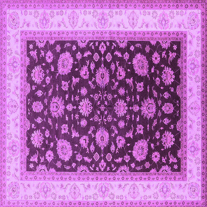 Square Machine Washable Oriental Purple Traditional Area Rugs, wshurb2022pur