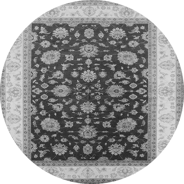 Round Oriental Gray Traditional Rug, urb2022gry