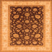 Square Machine Washable Oriental Orange Traditional Area Rugs, wshurb2022org