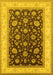 Machine Washable Oriental Yellow Traditional Rug, wshurb2022yw