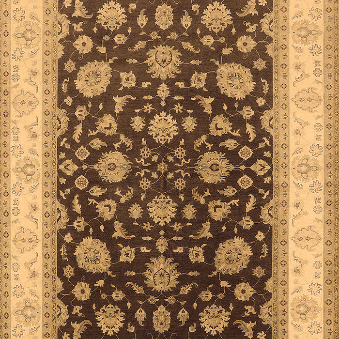 Machine Washable Oriental Brown Traditional Rug, wshurb2022brn