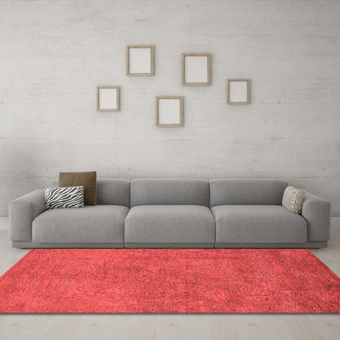 Industrial Red Washable Rugs
