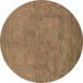 Round Oriental Brown Industrial Rug, urb2023brn