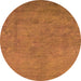 Round Machine Washable Oriental Orange Industrial Area Rugs, wshurb2023org