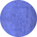 Round Oriental Blue Industrial Rug, urb2023blu