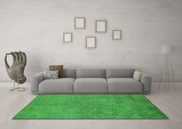 Machine Washable Oriental Green Industrial Area Rugs in a Living Room,, wshurb2023grn