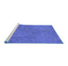 Sideview of Machine Washable Oriental Blue Industrial Rug, wshurb2023blu