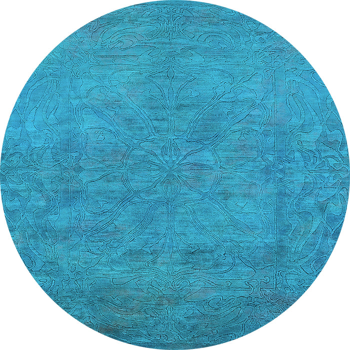 Round Oriental Light Blue Industrial Rug, urb2023lblu