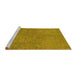 Sideview of Machine Washable Oriental Yellow Industrial Rug, wshurb2023yw