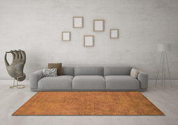 Machine Washable Oriental Orange Industrial Area Rugs in a Living Room, wshurb2023org