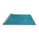 Sideview of Machine Washable Oriental Light Blue Industrial Rug, wshurb2023lblu