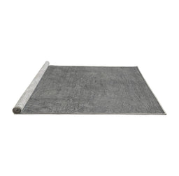 Sideview of Machine Washable Oriental Gray Industrial Rug, wshurb2023gry