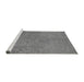 Sideview of Machine Washable Oriental Gray Industrial Rug, wshurb2023gry