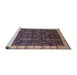 Sideview of Machine Washable Industrial Modern Purple Lily Purple Rug, wshurb2024