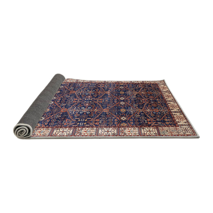 Sideview of Mid-Century Modern Purple Lily Purple Oriental Rug, urb2024