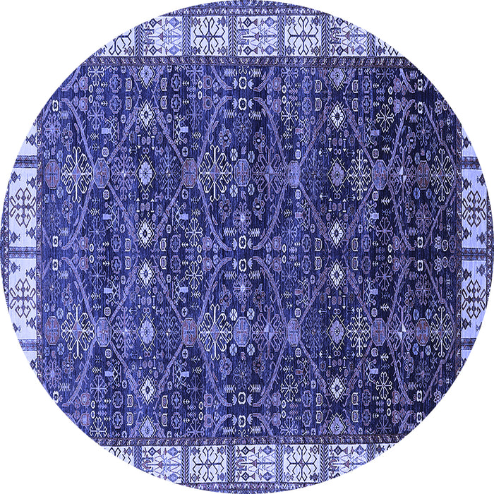 Round Oriental Blue Industrial Rug, urb2024blu