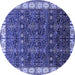 Round Oriental Blue Industrial Rug, urb2024blu