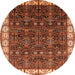 Round Oriental Orange Industrial Rug, urb2024org