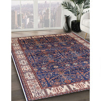 Mid-Century Modern Purple Lily Purple Oriental Rug, urb2024