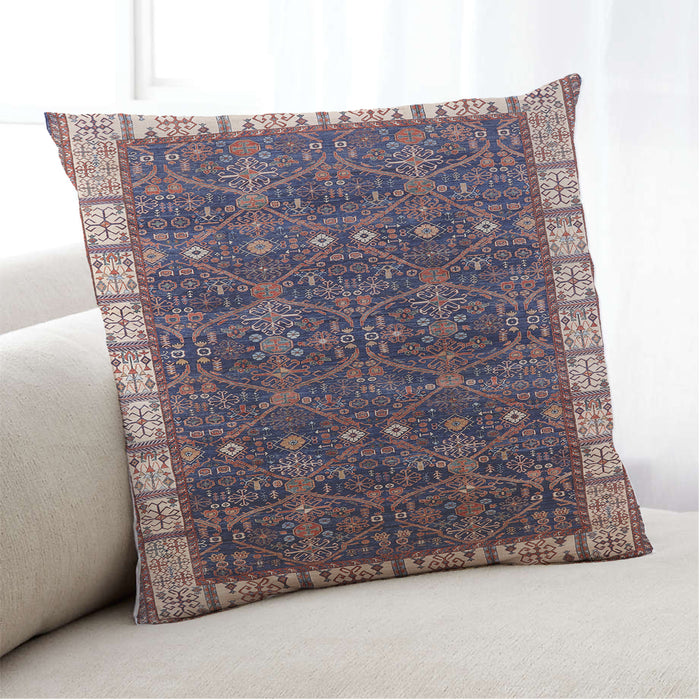 Lifestyle Image of Mid-Century Modern Urban Square Purple Lily Purple Throw Pillow, 18 inch by 18 inch, pwurb2024