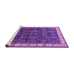 Sideview of Machine Washable Oriental Purple Industrial Area Rugs, wshurb2024pur