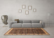 Machine Washable Oriental Brown Industrial Rug in a Living Room,, wshurb2024brn