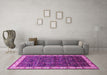 Machine Washable Oriental Pink Industrial Rug in a Living Room, wshurb2024pnk