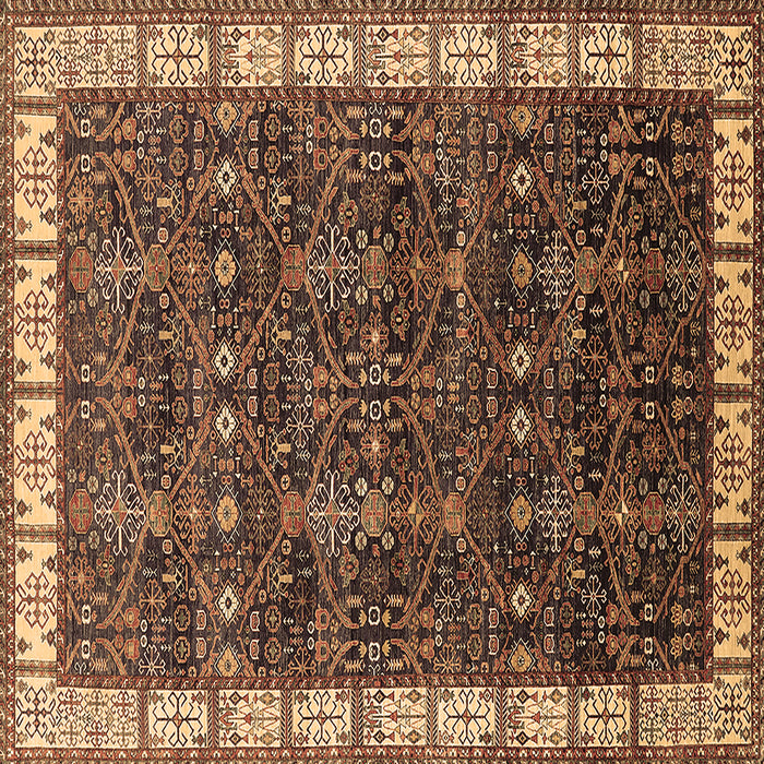 Square Oriental Brown Industrial Rug, urb2024brn