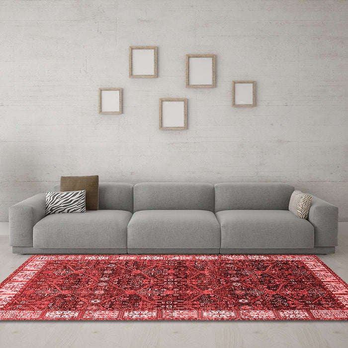 Industrial Red Washable Rugs