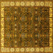 Square Oriental Yellow Industrial Rug, urb2024yw