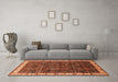 Machine Washable Oriental Orange Industrial Area Rugs in a Living Room, wshurb2024org