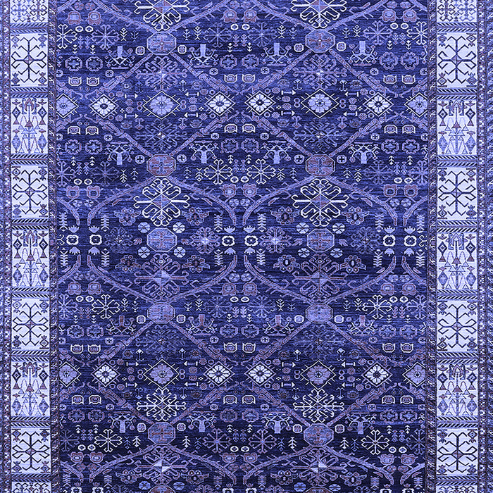Machine Washable Oriental Blue Industrial Rug, wshurb2024blu