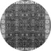 Round Oriental Gray Industrial Rug, urb2024gry