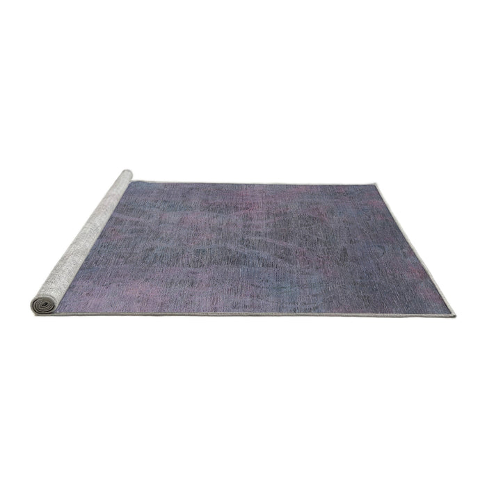 Sideview of Machine Washable Industrial Modern Mist Blue Rug, wshurb2025