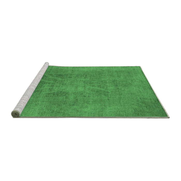 Sideview of Machine Washable Oriental Emerald Green Industrial Area Rugs, wshurb2025emgrn