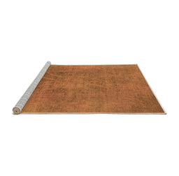 Sideview of Machine Washable Oriental Orange Industrial Area Rugs, wshurb2025org