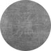 Round Oriental Gray Industrial Rug, urb2025gry