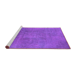 Sideview of Machine Washable Oriental Purple Industrial Area Rugs, wshurb2025pur