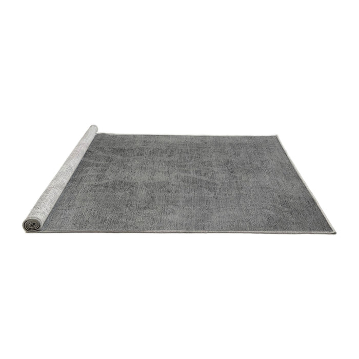 Sideview of Machine Washable Oriental Gray Industrial Rug, wshurb2025gry