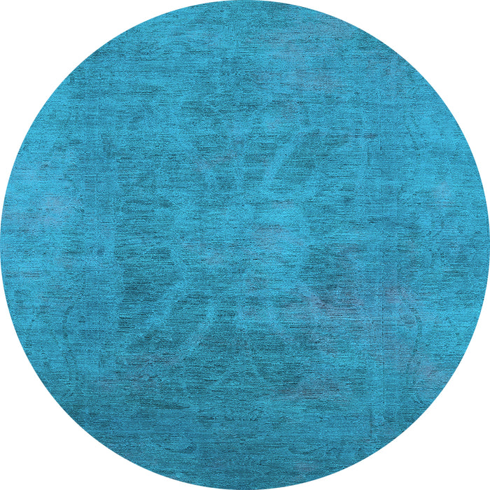 Round Oriental Light Blue Industrial Rug, urb2025lblu
