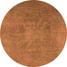 Round Oriental Orange Industrial Rug, urb2025org